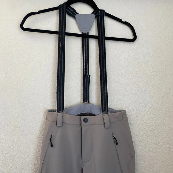 Patagonia Womens Ski hiking Pants Size 8 beige khaki green‎ with suspenders - Picture 3 of 16